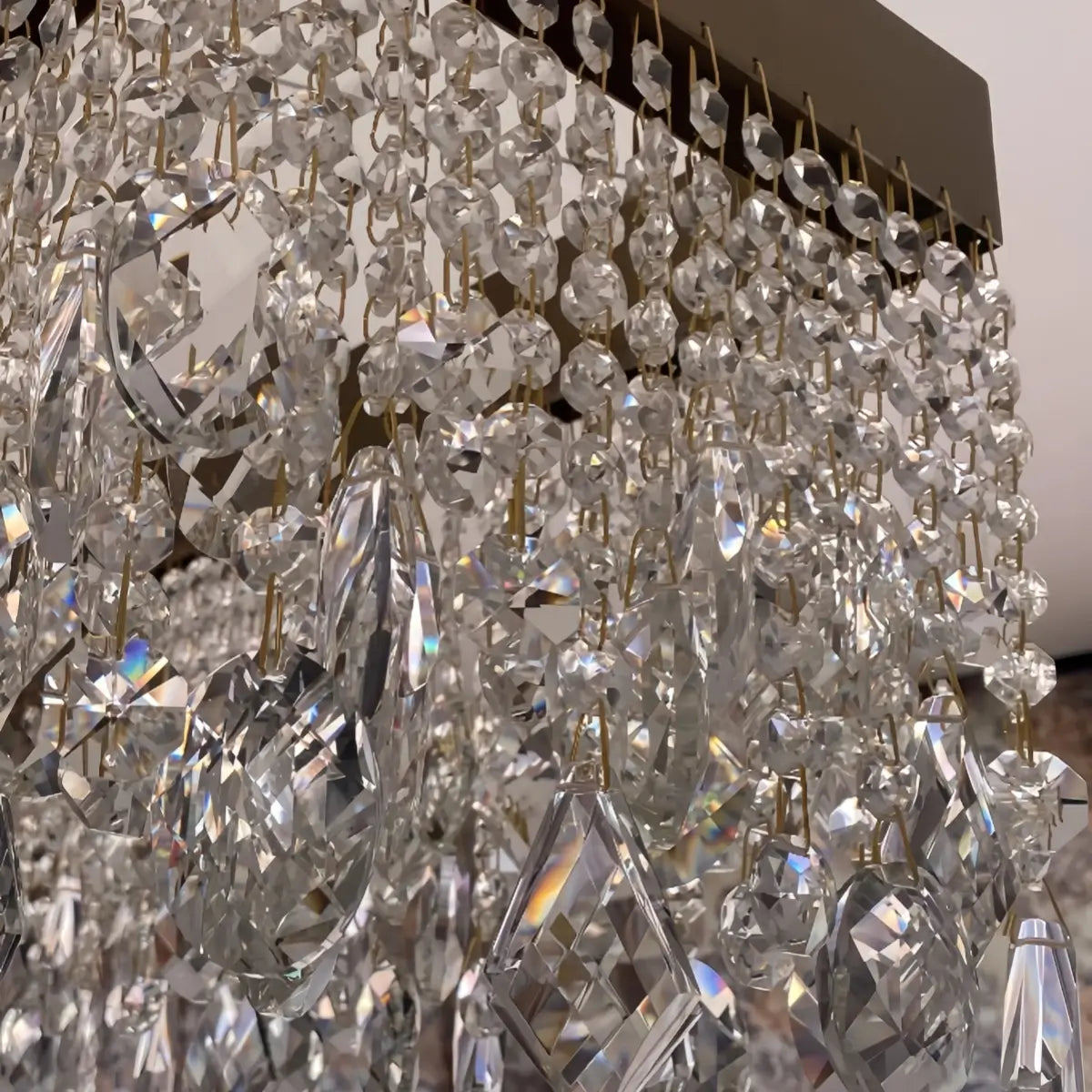 Art Deco Crystal Fringe Chandelier -- Gold Finish for Dining Room - Flindria