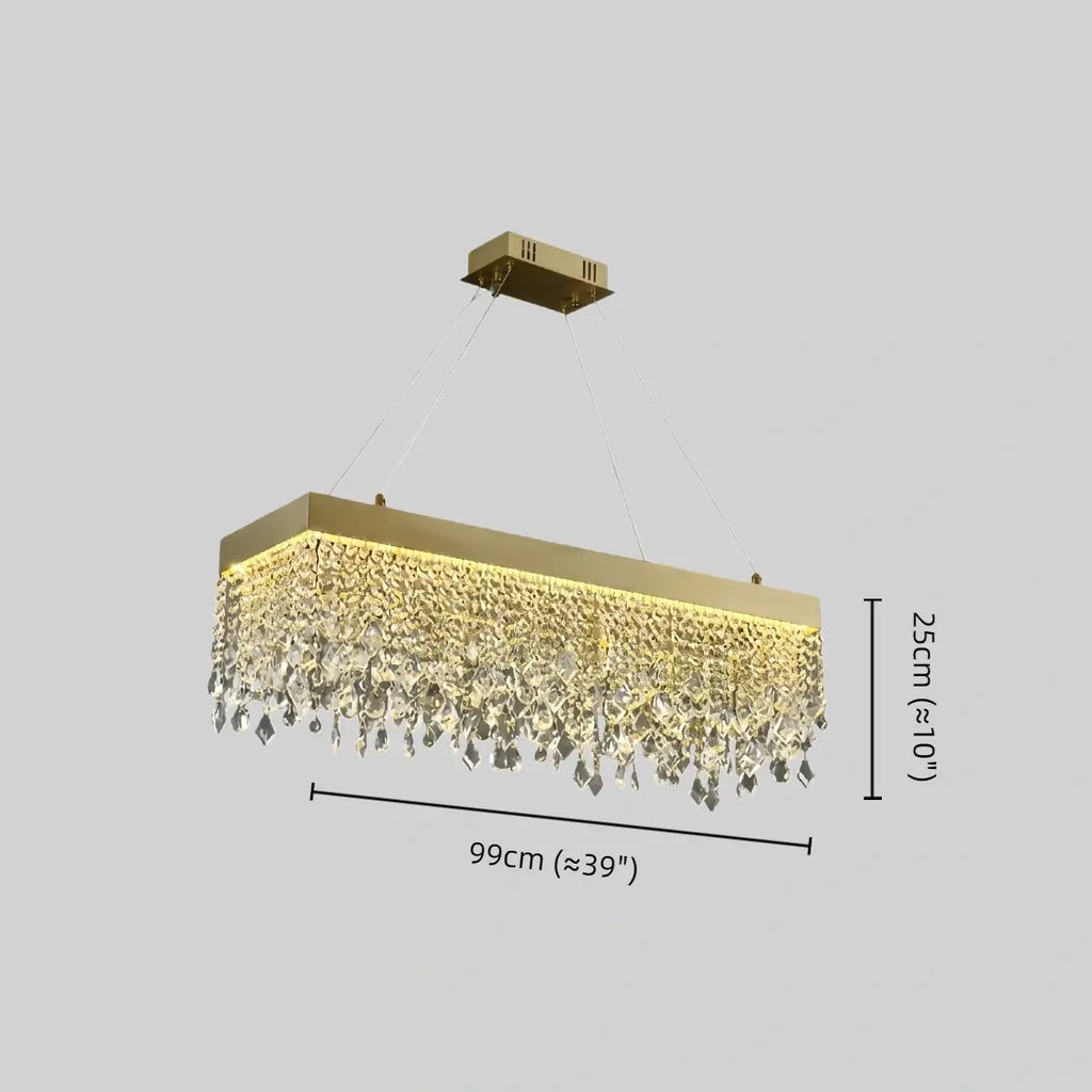 Art Deco Crystal Fringe Chandelier -- Gold Finish for Dining Room - Flindria