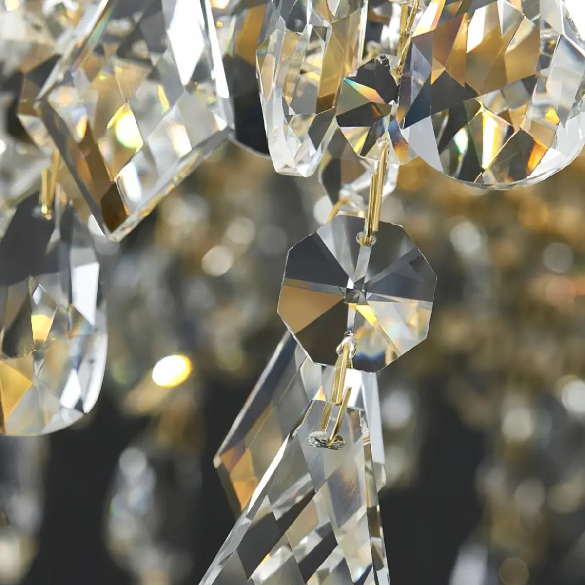 Art Deco Crystal Fringe Chandelier -- Gold Finish for Dining Room - Flindria