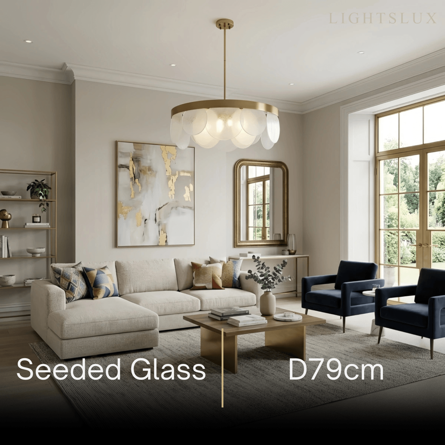 Candelabro moderno de vidrio – Vidrio texturizado y con semillas blanco para comedor - Flindria
