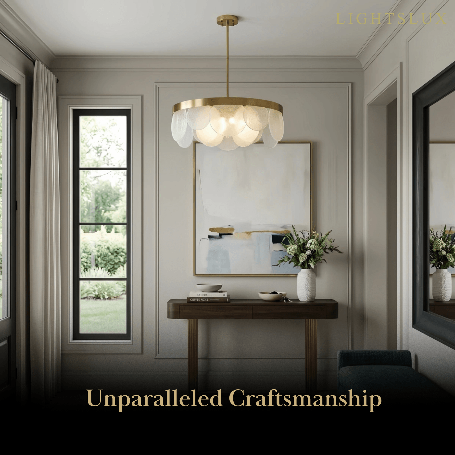 Candelabro moderno de vidrio – Vidrio texturizado y con semillas blanco para comedor - Flindria