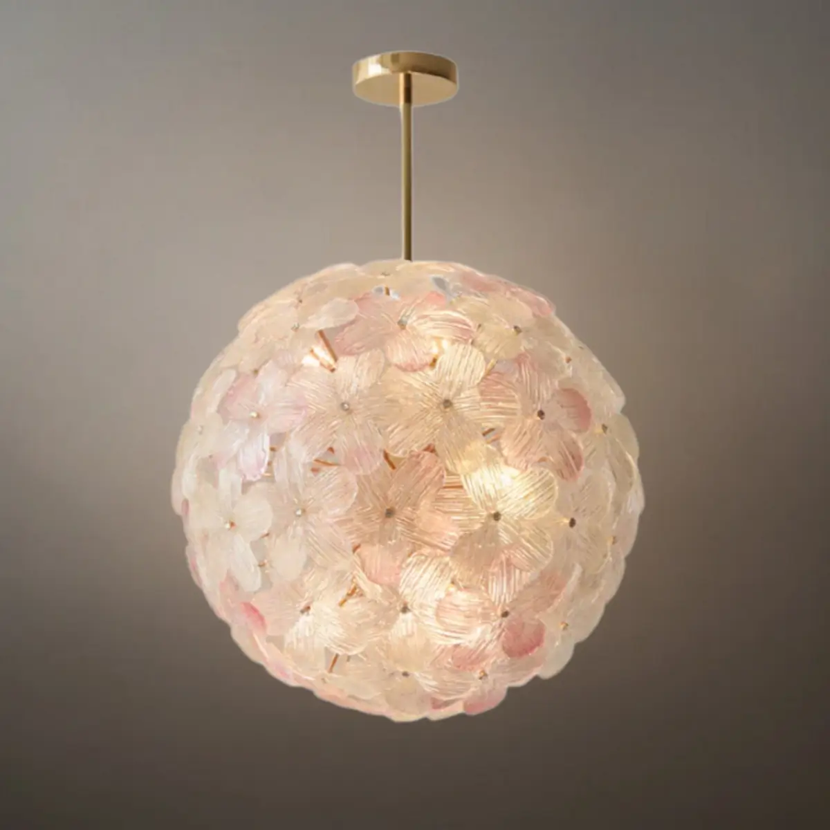 Art Deco Glass Orb Chandelier -- Pink / Green for Bedroom Dining Room - Flindria