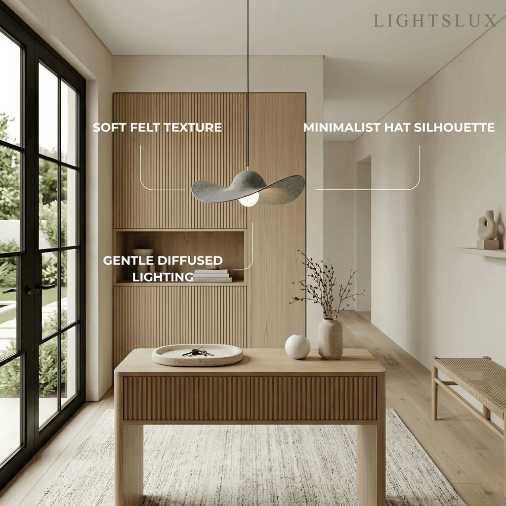 Nordic Felt Pendant Light -- Grey / Red for Kitchen Dining Room Hallway - Flindria