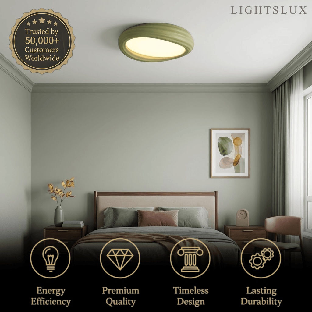 Cartoon Cookie Ceiling Light -- White/Matcha Green/Beige for Child's Room Nursery - Flindria