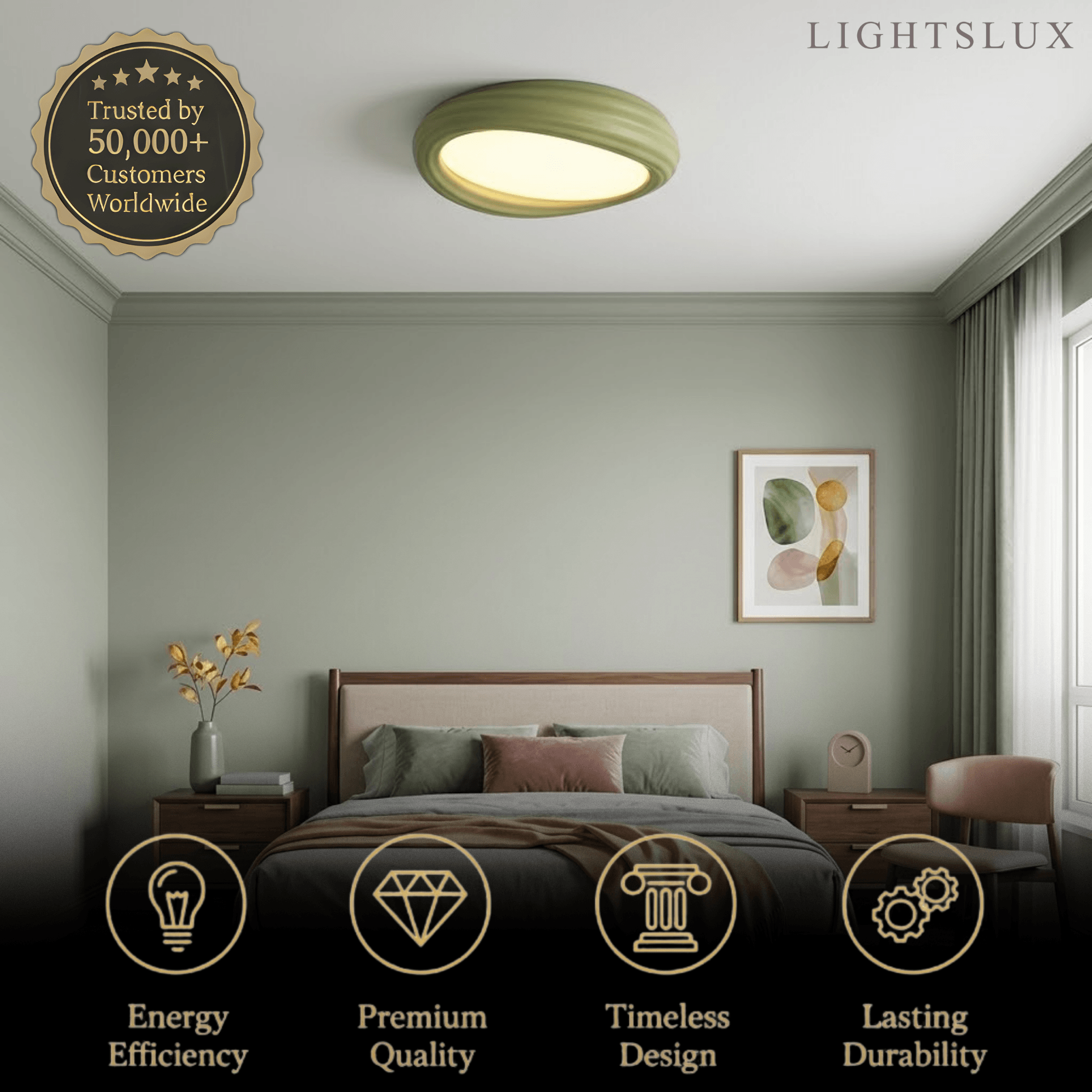 Cartoon Cookie Ceiling Light -- White/Matcha Green/Beige for Child's Room Nursery - Flindria