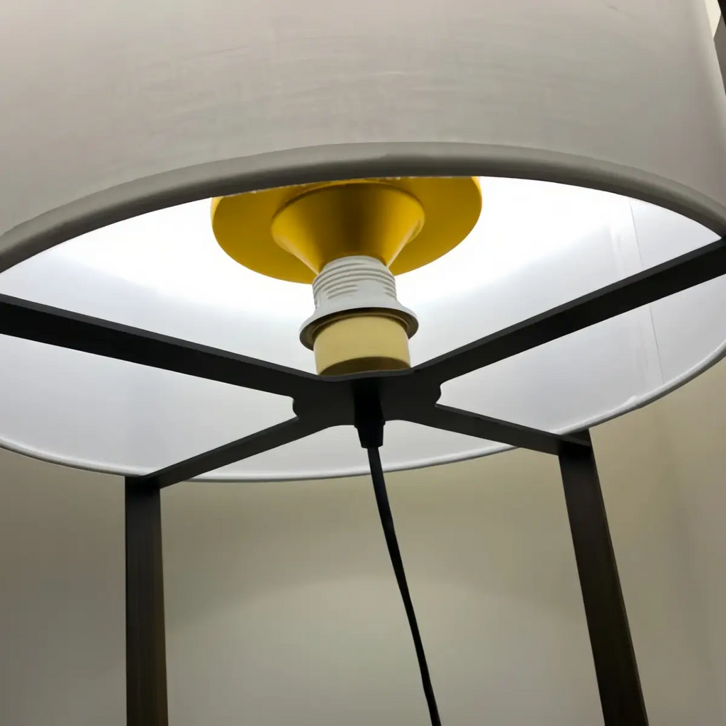 Modern Lantern Floor Lamp -- White Fabric for Living Room Reading Nook Entryway - Flindria
