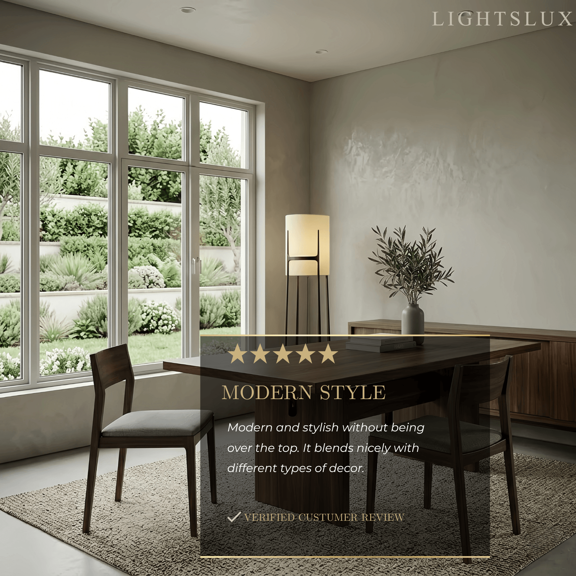 Modern Lantern Floor Lamp -- White Fabric for Living Room Reading Nook Entryway - Flindria