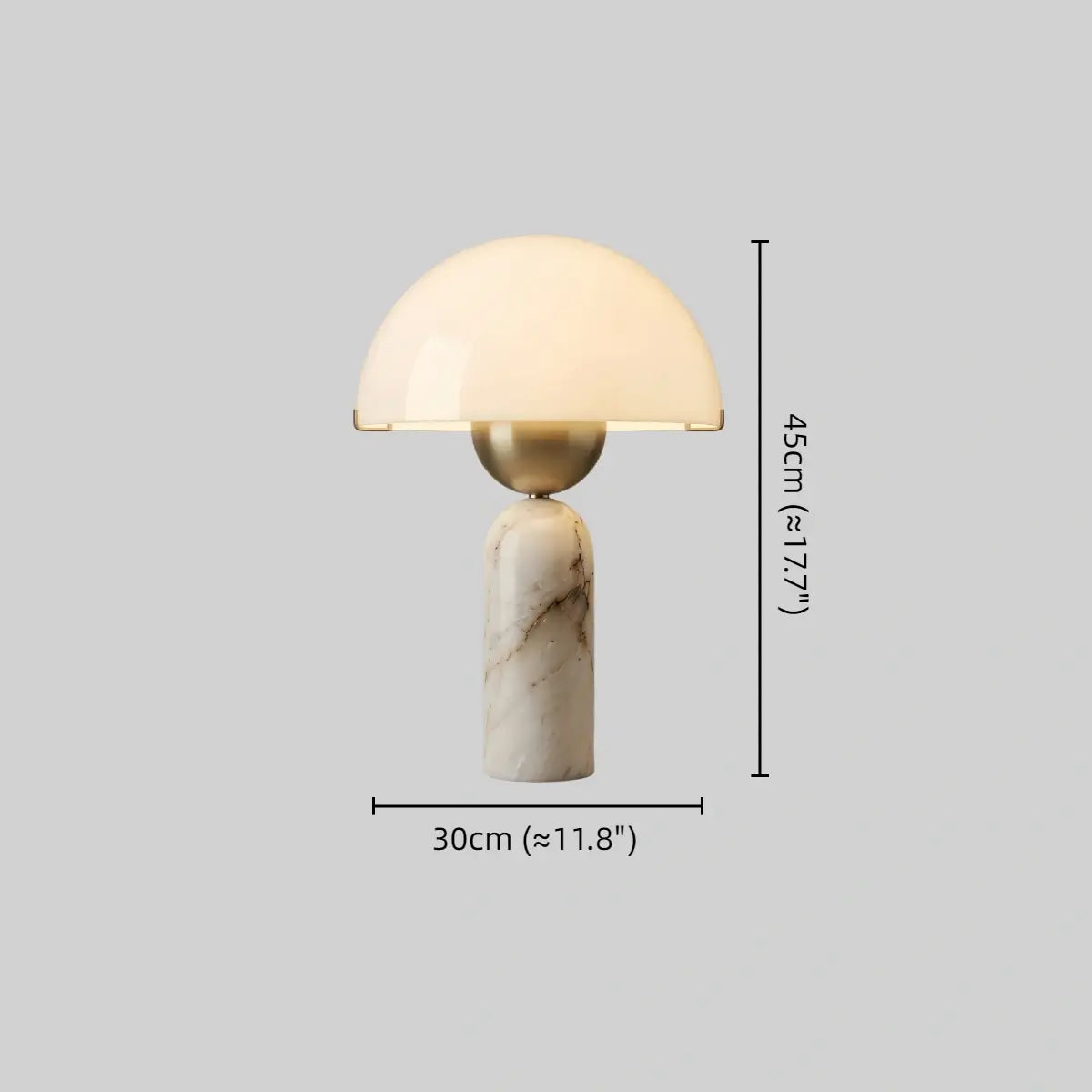 Minimalist Alabaster Table Lamp – Metal & Glass with Gold Finish for Indoor - Flindria