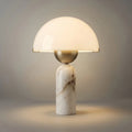 Minimalist Alabaster Table Lamp – Metal & Glass with Gold Finish for Indoor - Flindria