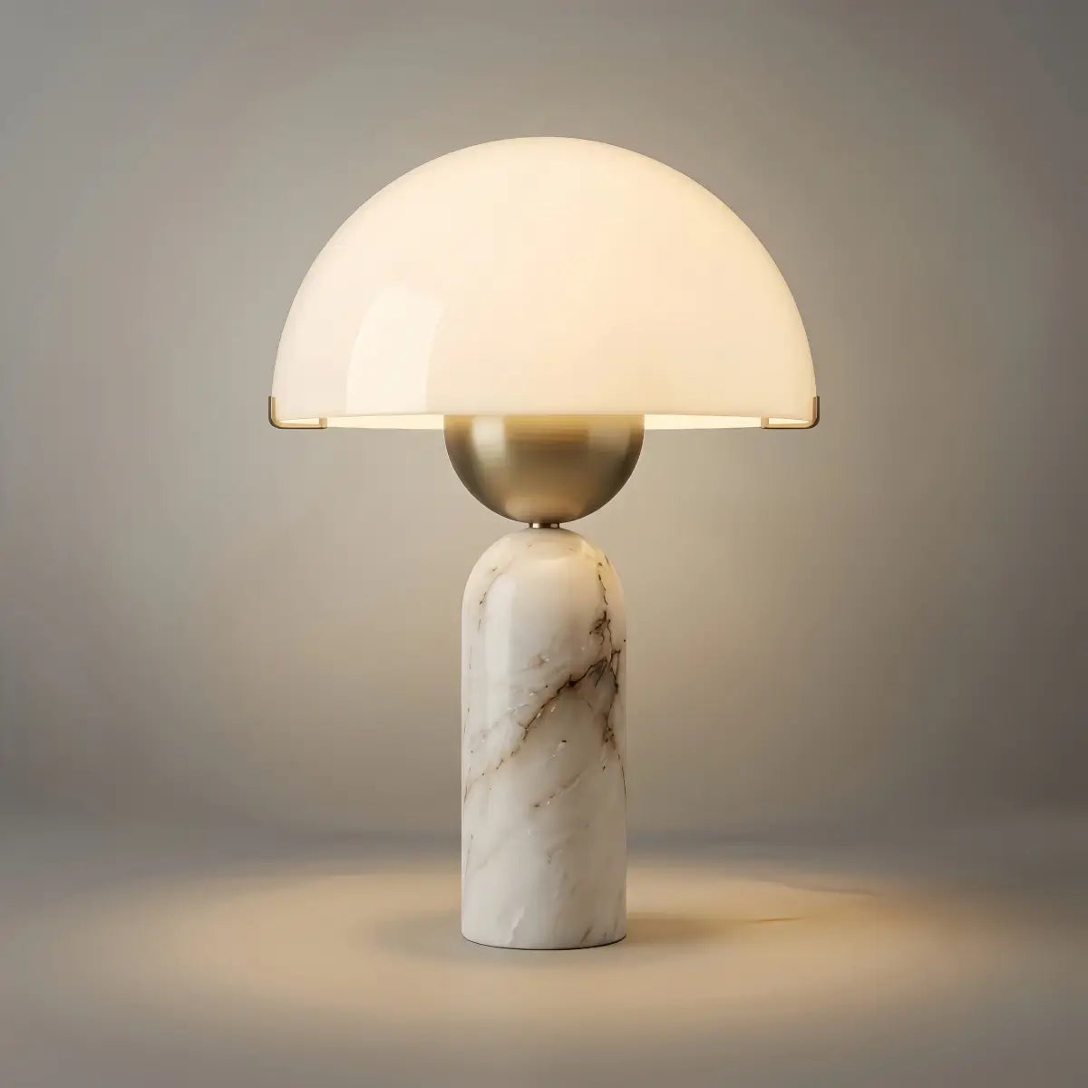 Minimalist Alabaster Table Lamp – Metal & Glass with Gold Finish for Indoor - Flindria