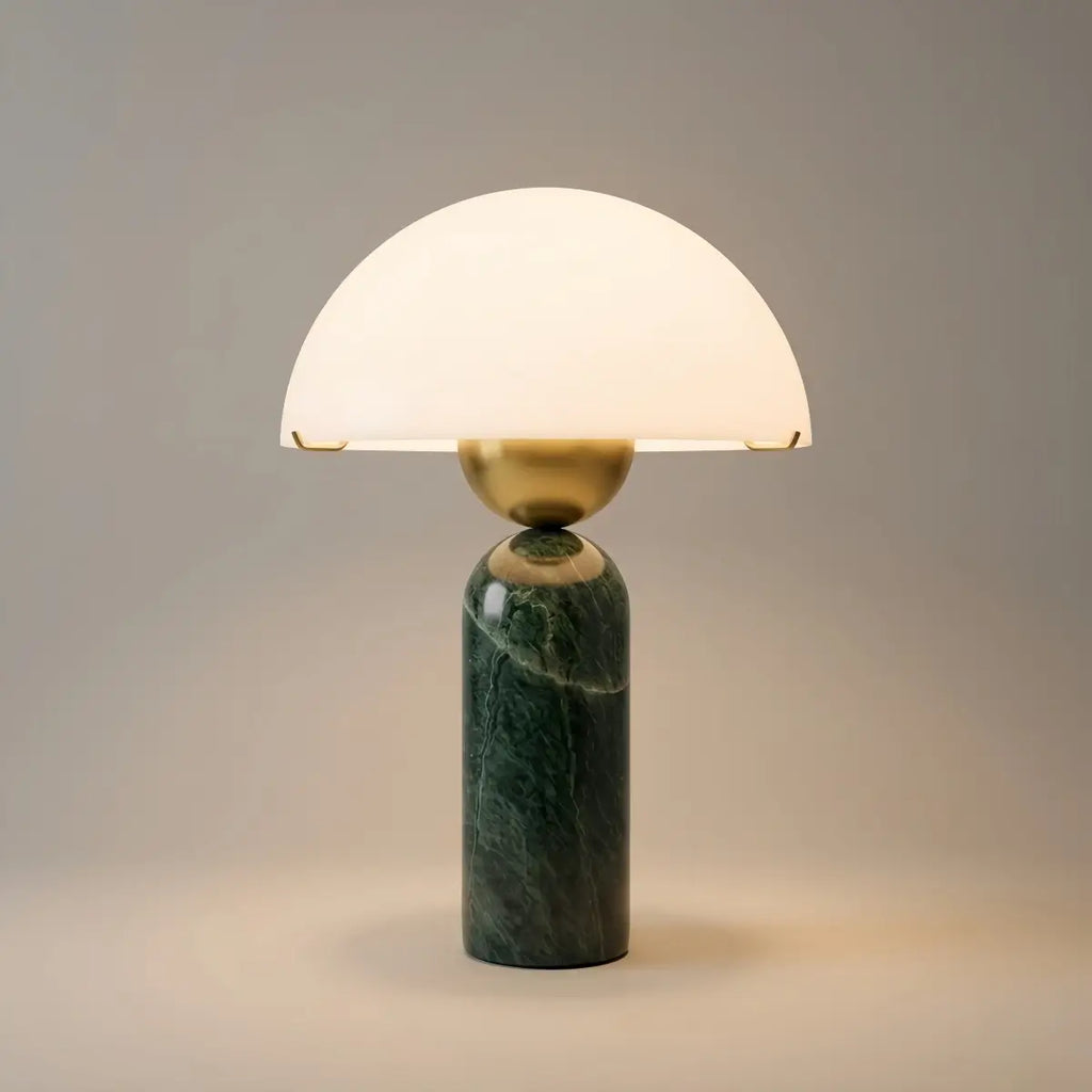 Minimalist Alabaster Table Lamp – Metal & Glass with Gold Finish for Indoor - Flindria