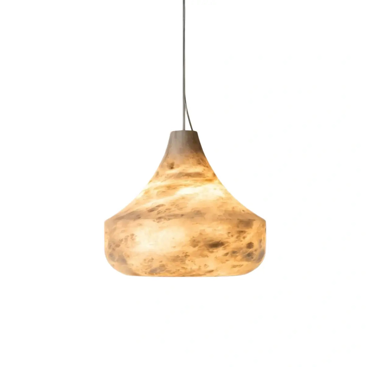 Modern Alabaster Pendant Light -- White / Faux Alabaster for Living Room - Flindria