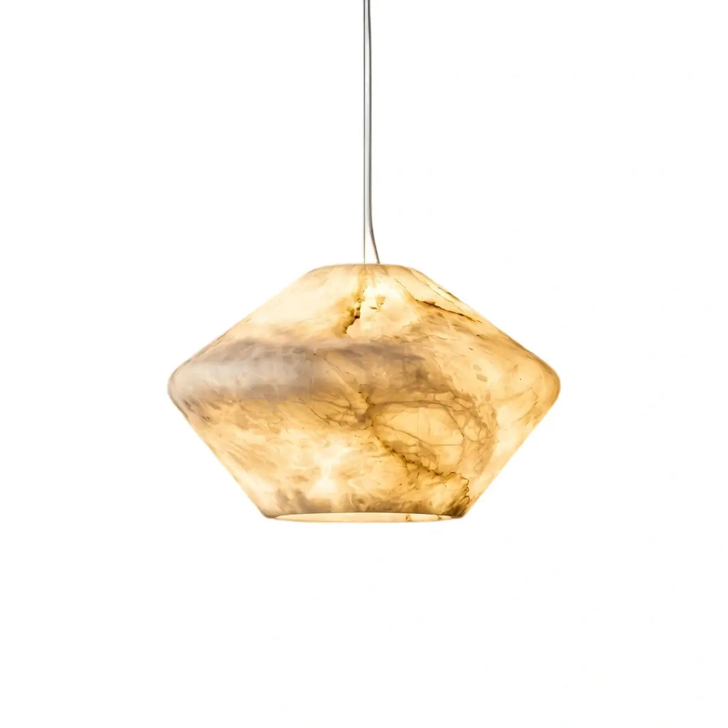 Modern Alabaster Pendant Light -- White / Faux Alabaster for Living Room - Flindria
