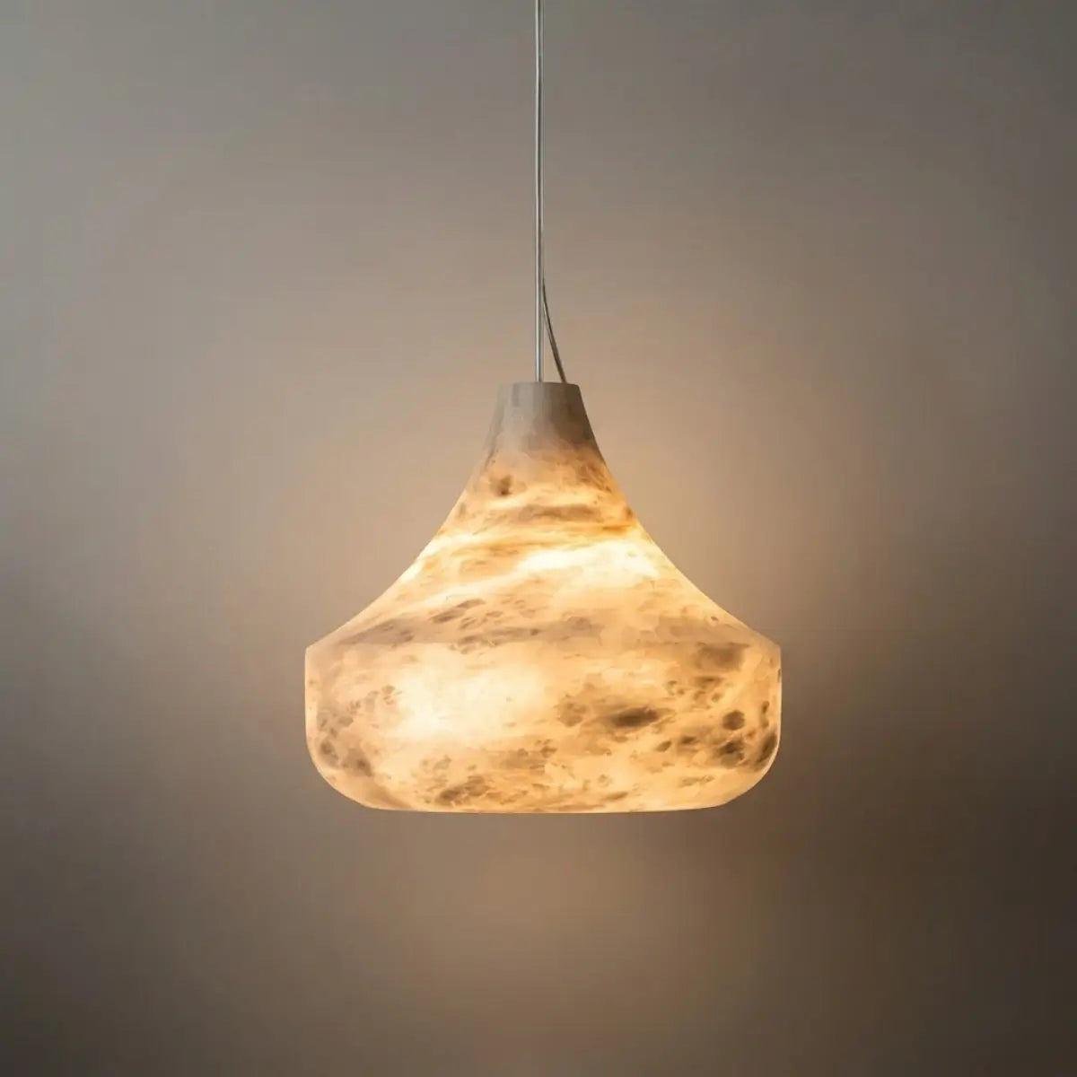 Modern Alabaster Pendant Light -- White / Faux Alabaster for Living Room - Flindria