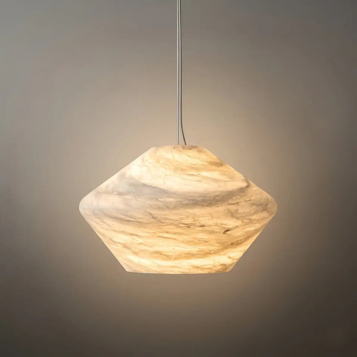 Modern Alabaster Pendant Light -- White / Faux Alabaster for Living Room - Flindria