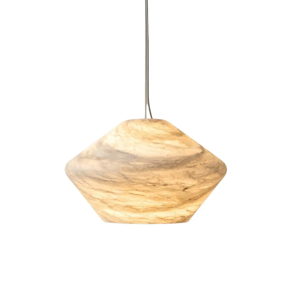 Modern Alabaster Pendant Light -- White / Faux Alabaster for Living Room - Flindria