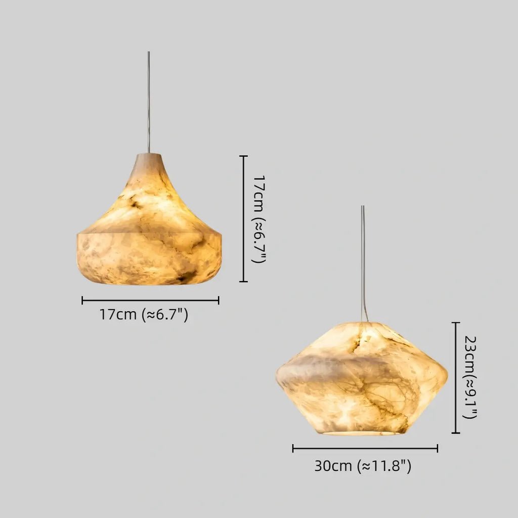Modern Alabaster Pendant Light -- White / Faux Alabaster for Living Room - Flindria