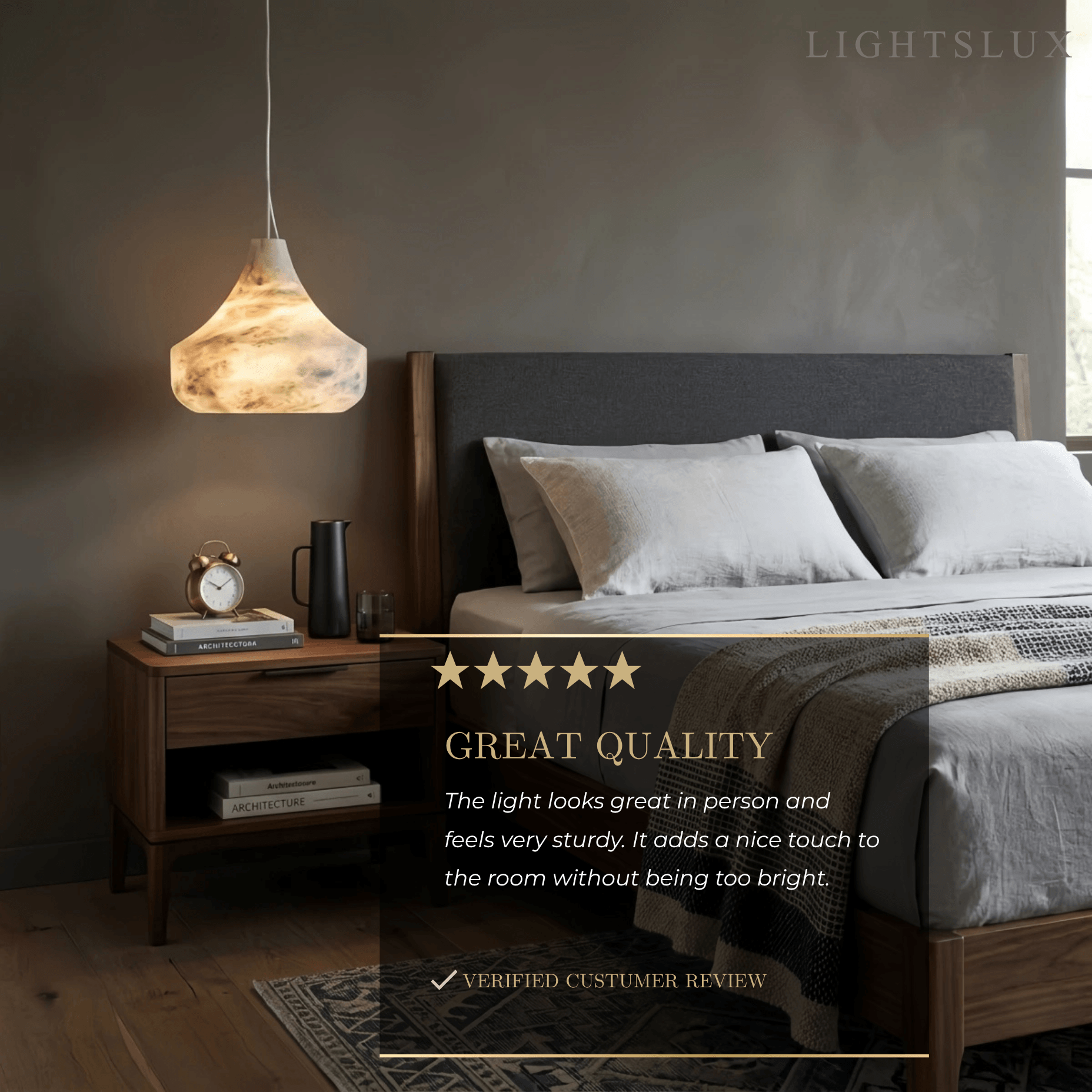 Modern Alabaster Pendant Light -- White / Faux Alabaster for Living Room - Flindria