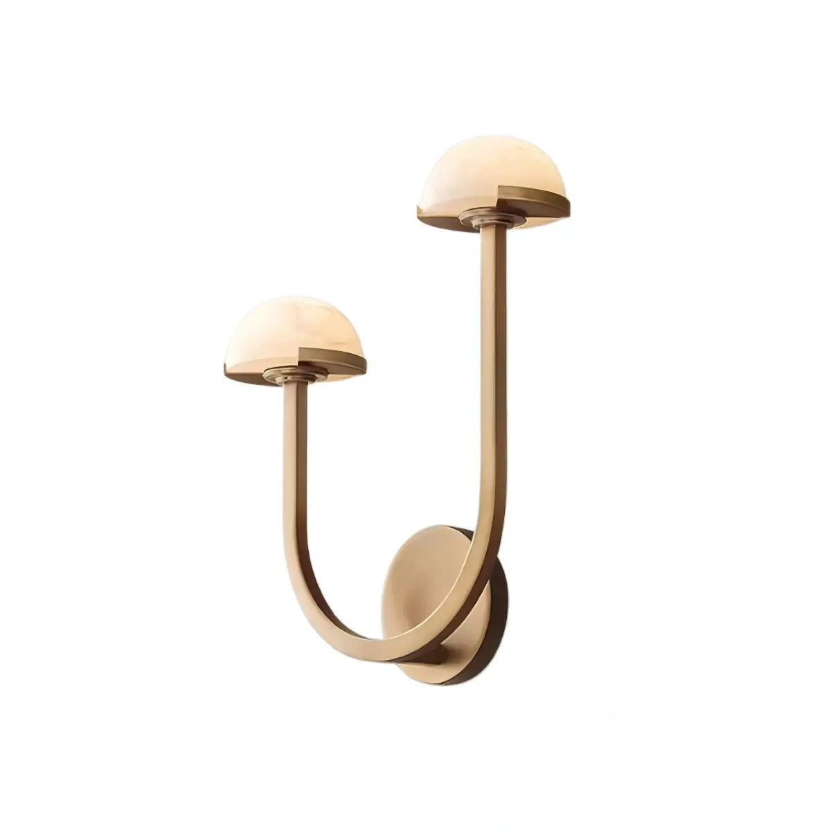 Modern Double Wall Light -- Brass & Alabaster for Indoor Wall - Flindria