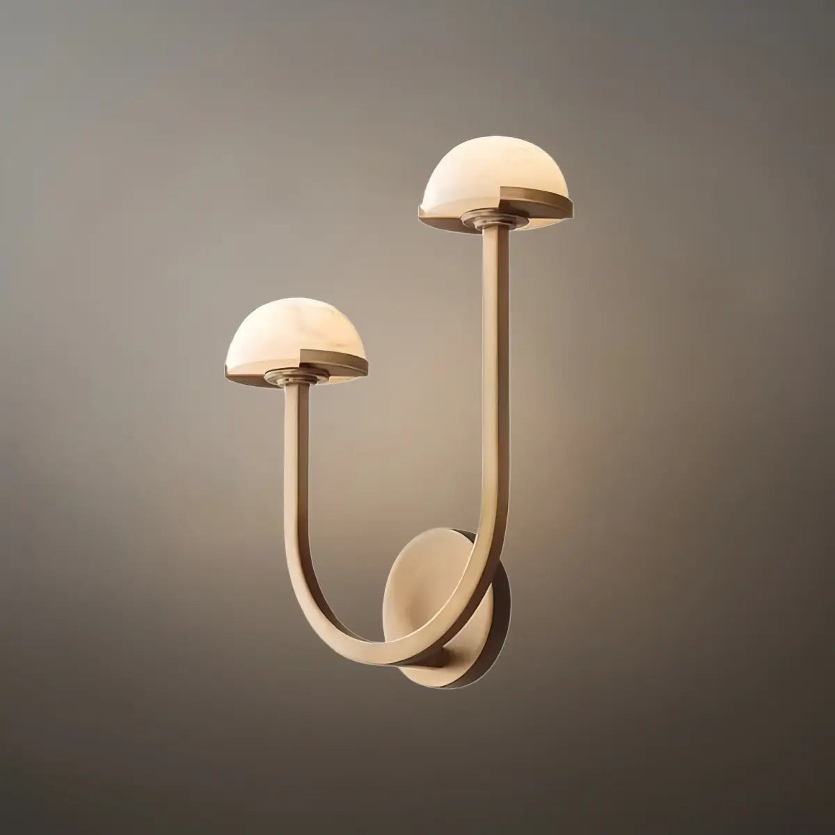 Modern Double Wall Light -- Brass & Alabaster for Indoor Wall - Flindria
