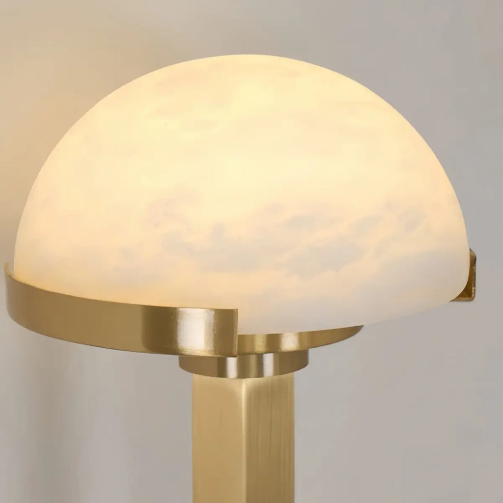 Modern Double Wall Light -- Brass & Alabaster for Indoor Wall - Flindria