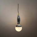 Minimalist Marble Alabaster Pendant Lamp -- Black / Brown & White for Indoor Damp-Rated Space - Flindria