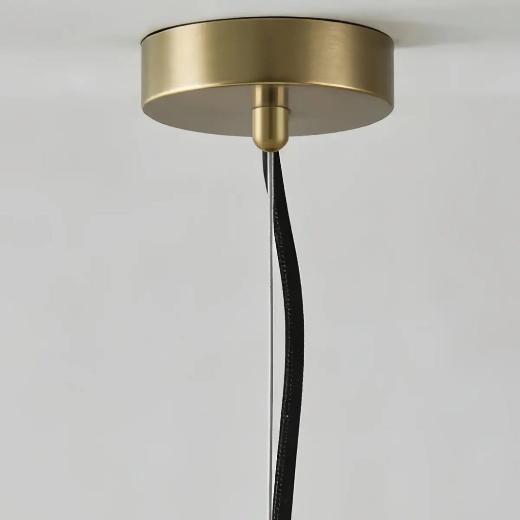 Minimalist Marble Alabaster Pendant Lamp -- Black / Brown & White for Indoor Damp-Rated Space - Flindria