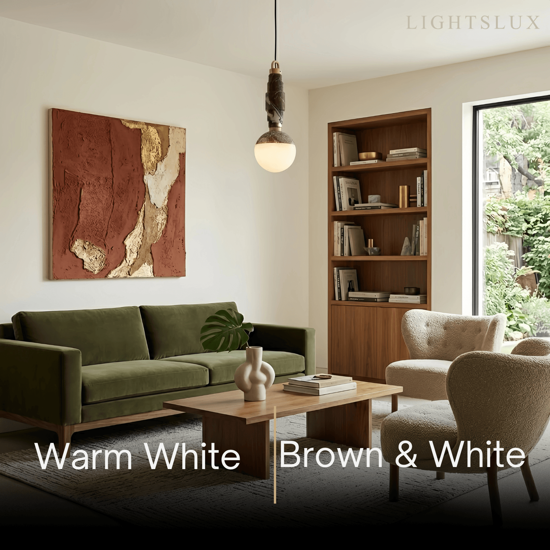 Minimalist Marble Alabaster Pendant Lamp -- Black / Brown & White for Indoor Damp-Rated Space - Flindria