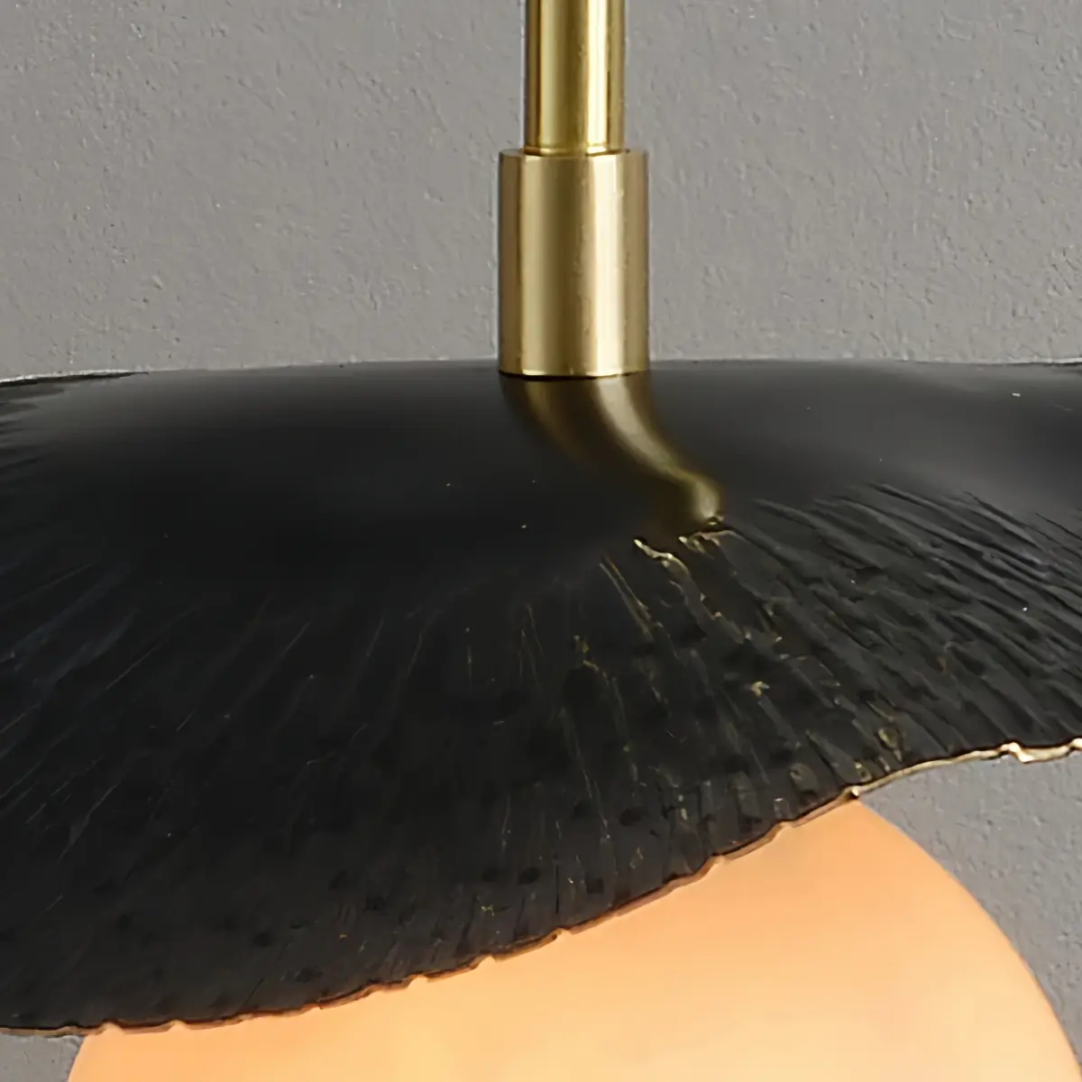 Modern Minimalist Pendant Light -- Brass and Black Alabaster White Shade for Living Room - Flindria
