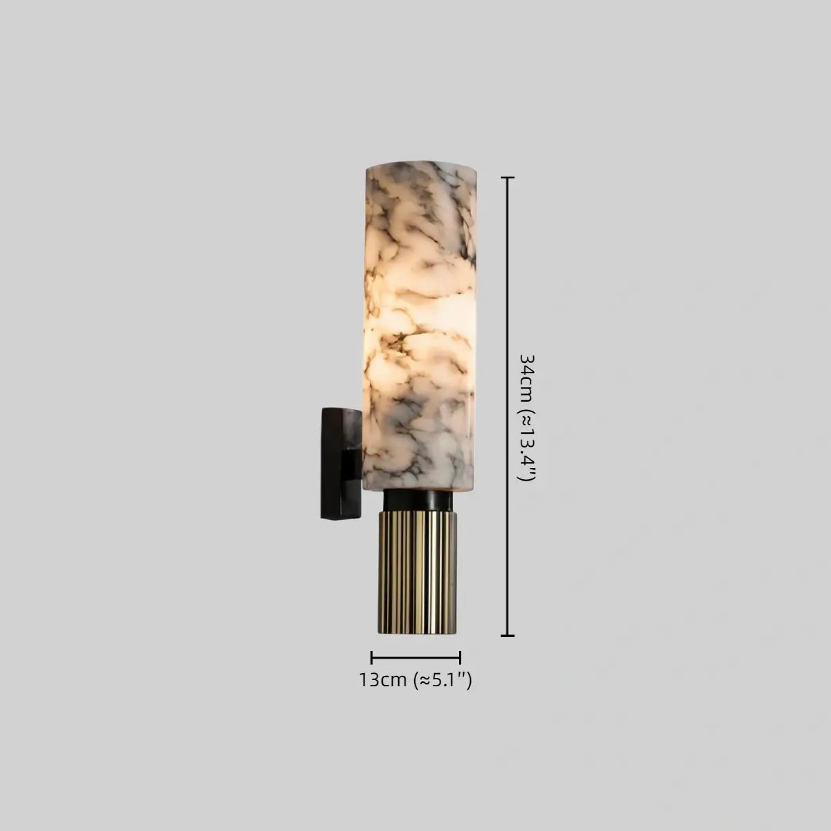 Minimalist Alabaster Wall Lamp -- Brass & Black for Bedroom Living Space - Flindria