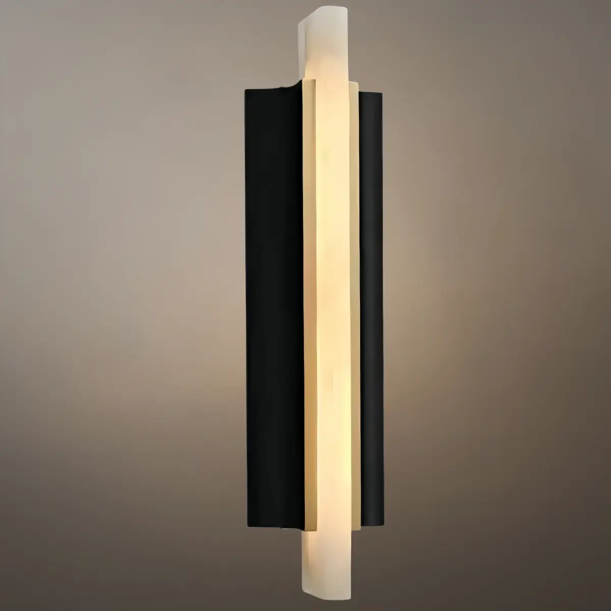Vintage Alabaster Wall Light -- White Alabaster with Gold Trim for Indoor - Flindria