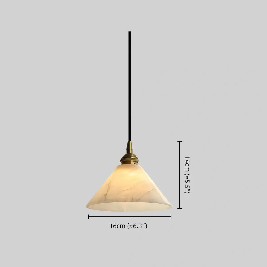 Modern Minimalist Alabaster Pendant Light — Brass Fittings for Living Room - Flindria