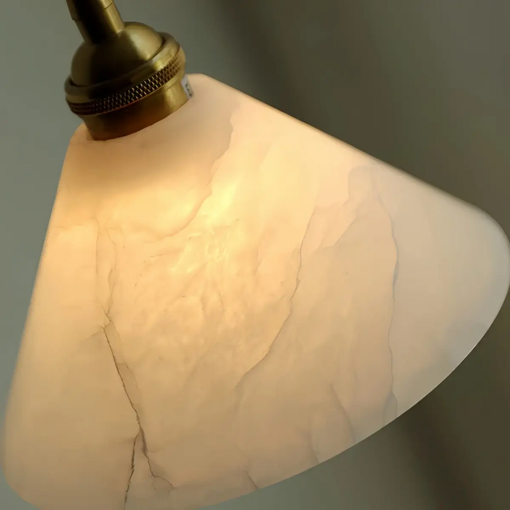 Modern Minimalist Alabaster Pendant Light — Brass Fittings for Living Room - Flindria
