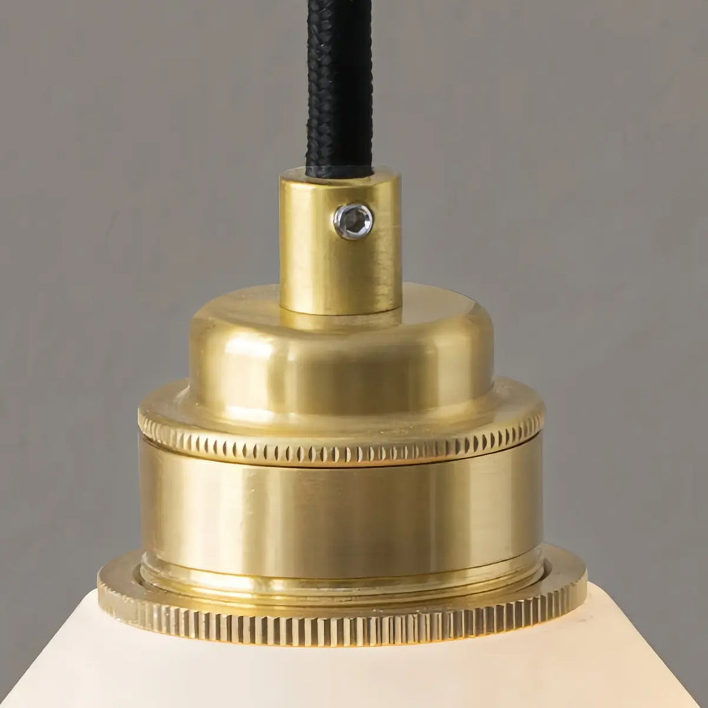 Modern Minimalist Alabaster Pendant Light — Brass Fittings for Living Room - Flindria