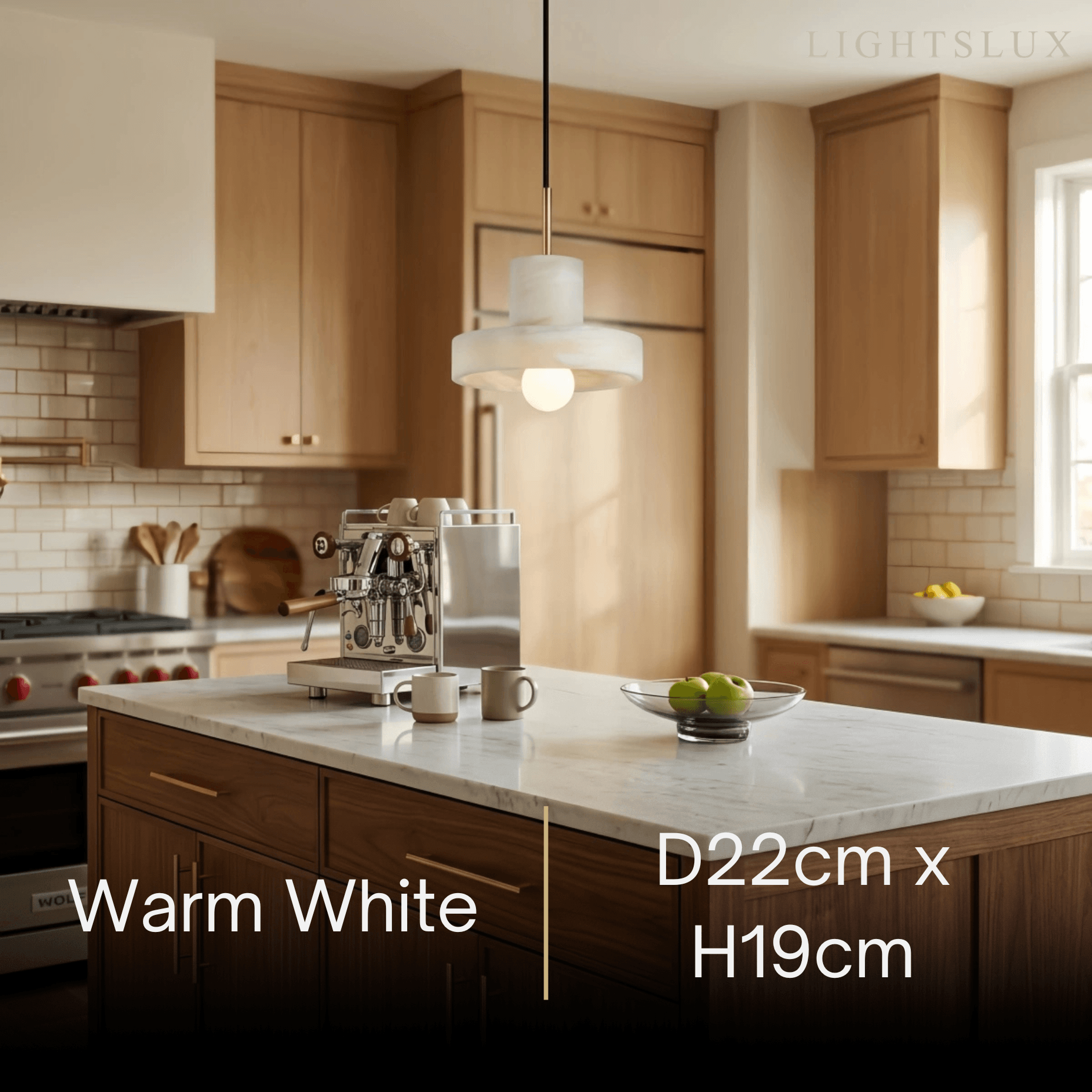 Modern Pendant Lamp -- Alabaster Hat-Shape for Dining Room - Flindria