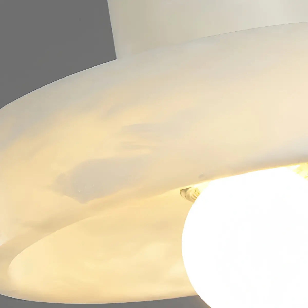 Modern Pendant Lamp -- Alabaster Hat-Shape for Dining Room - Flindria