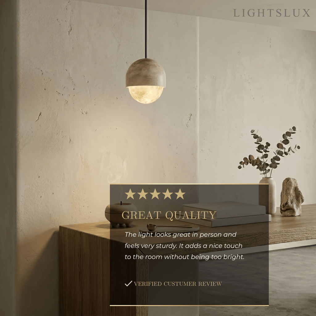 Modern Alabaster Pendant Light – White for Kitchen Island - Flindria