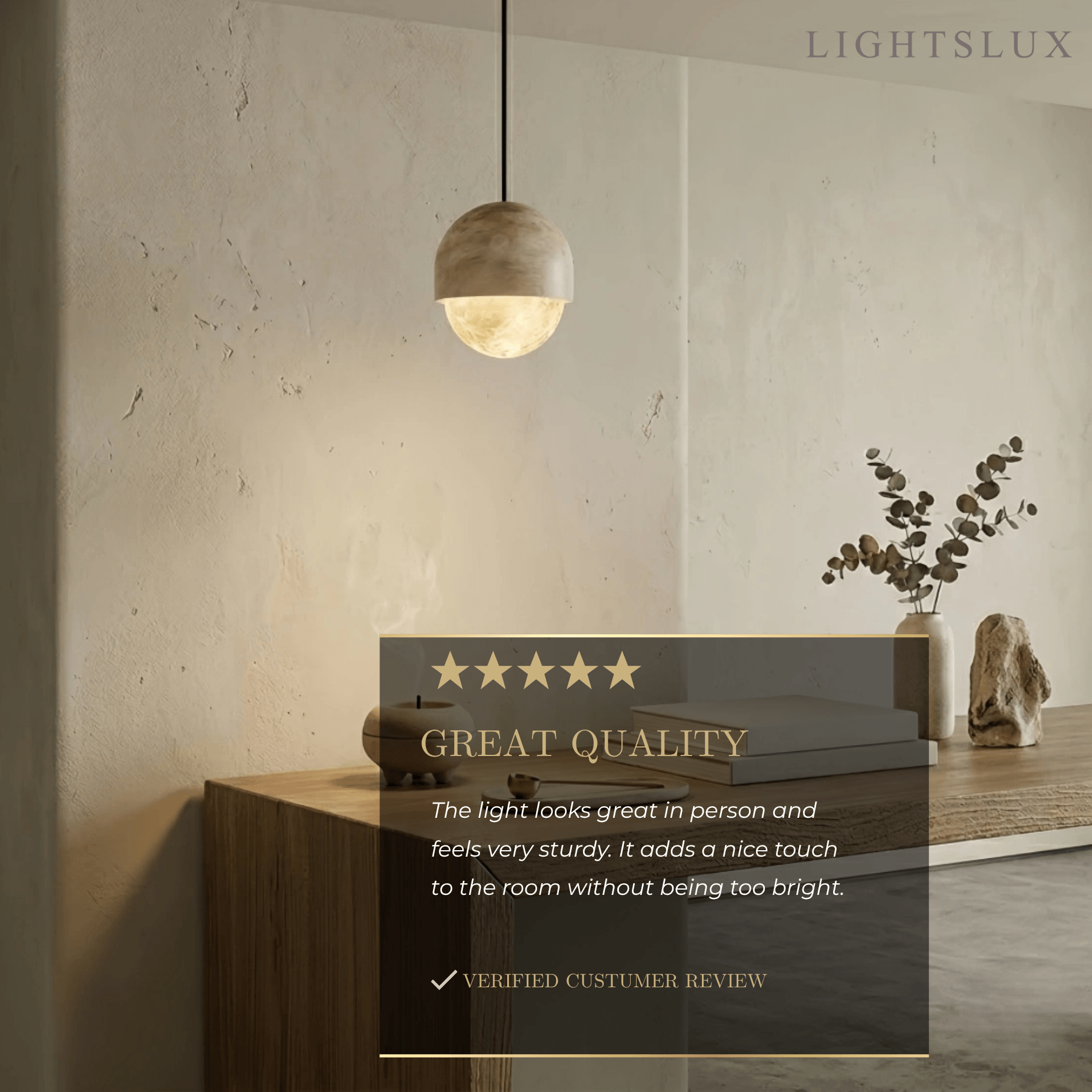 Modern Alabaster Pendant Light – White for Kitchen Island - Flindria