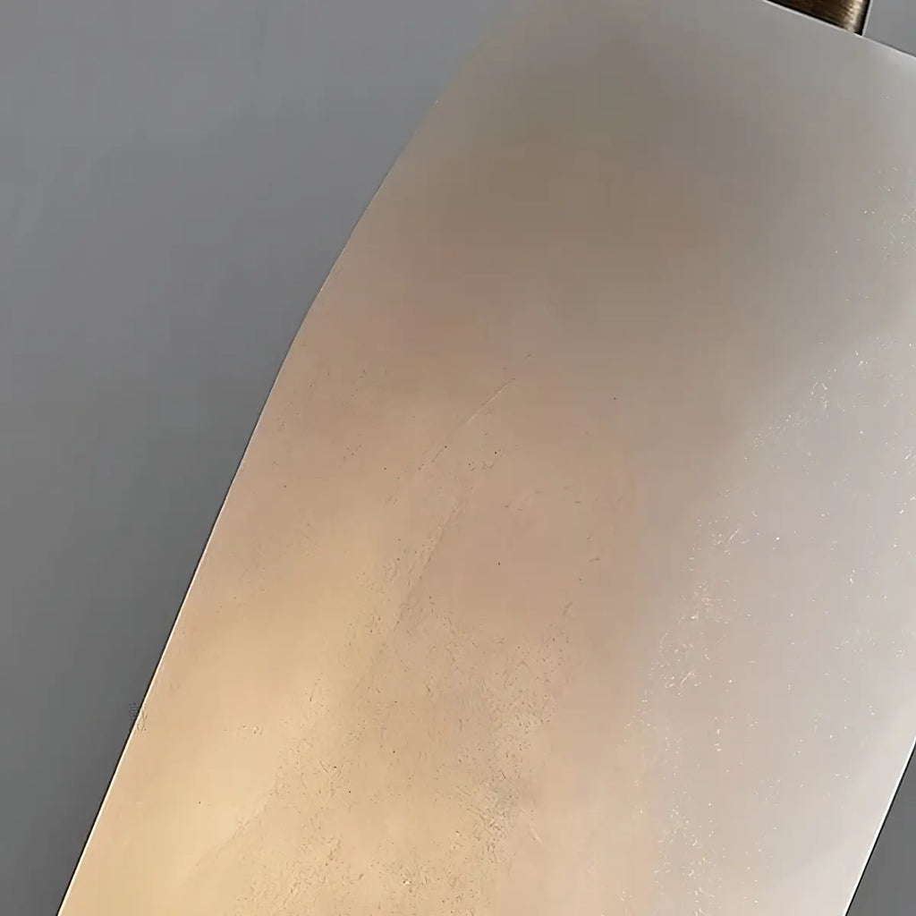 Modern Cylinder Pendant Light – Brass and Alabaster for Dining Room - Flindria