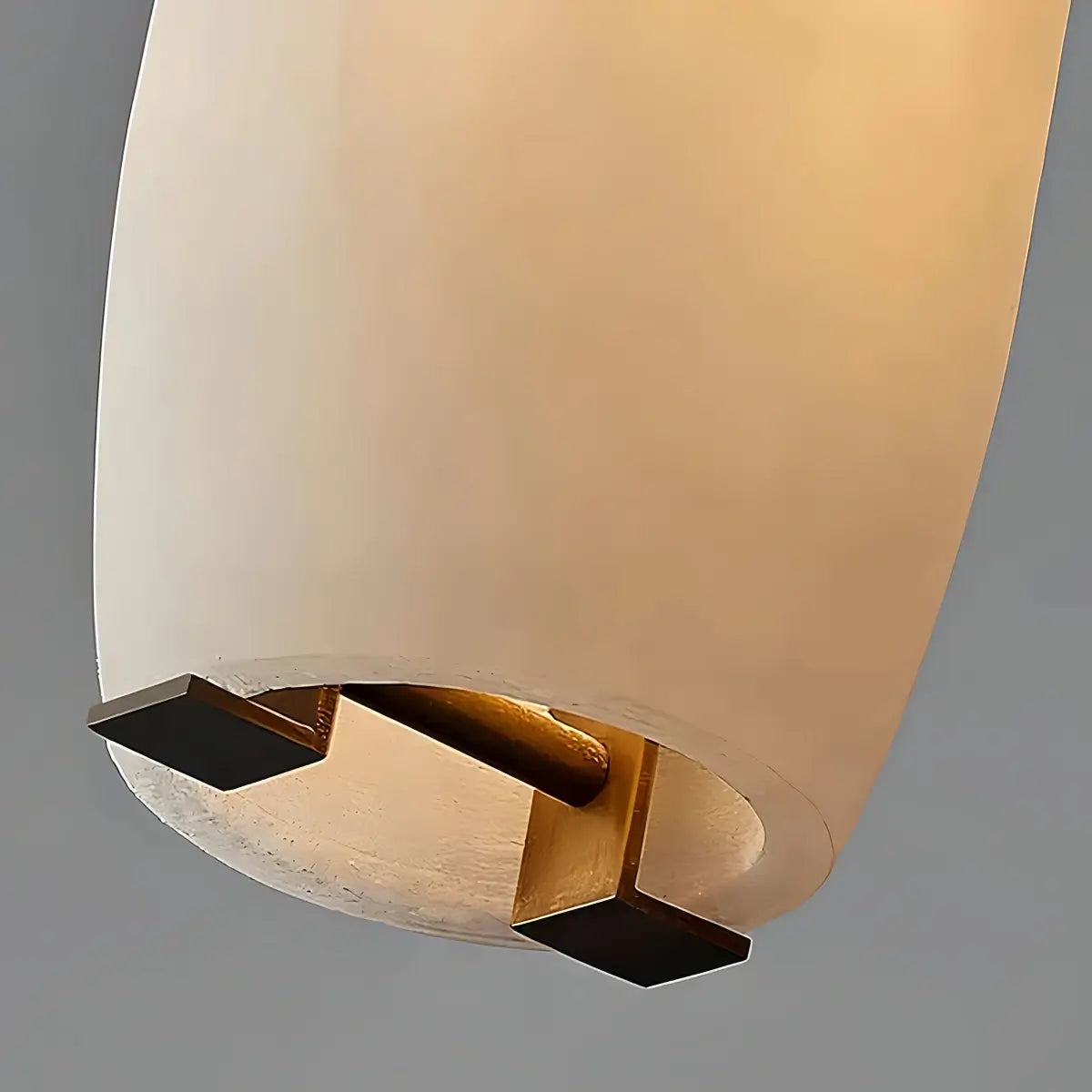 Modern Cylinder Pendant Light – Brass and Alabaster for Dining Room - Flindria
