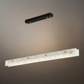 Modern Alabaster Linear Pendant Light – White for Kitchen Island and Dining Room - Flindria
