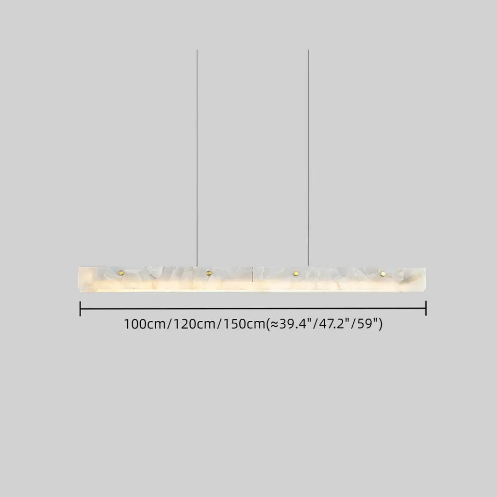 Modern Alabaster Linear Pendant Light – White for Kitchen Island and Dining Room - Flindria