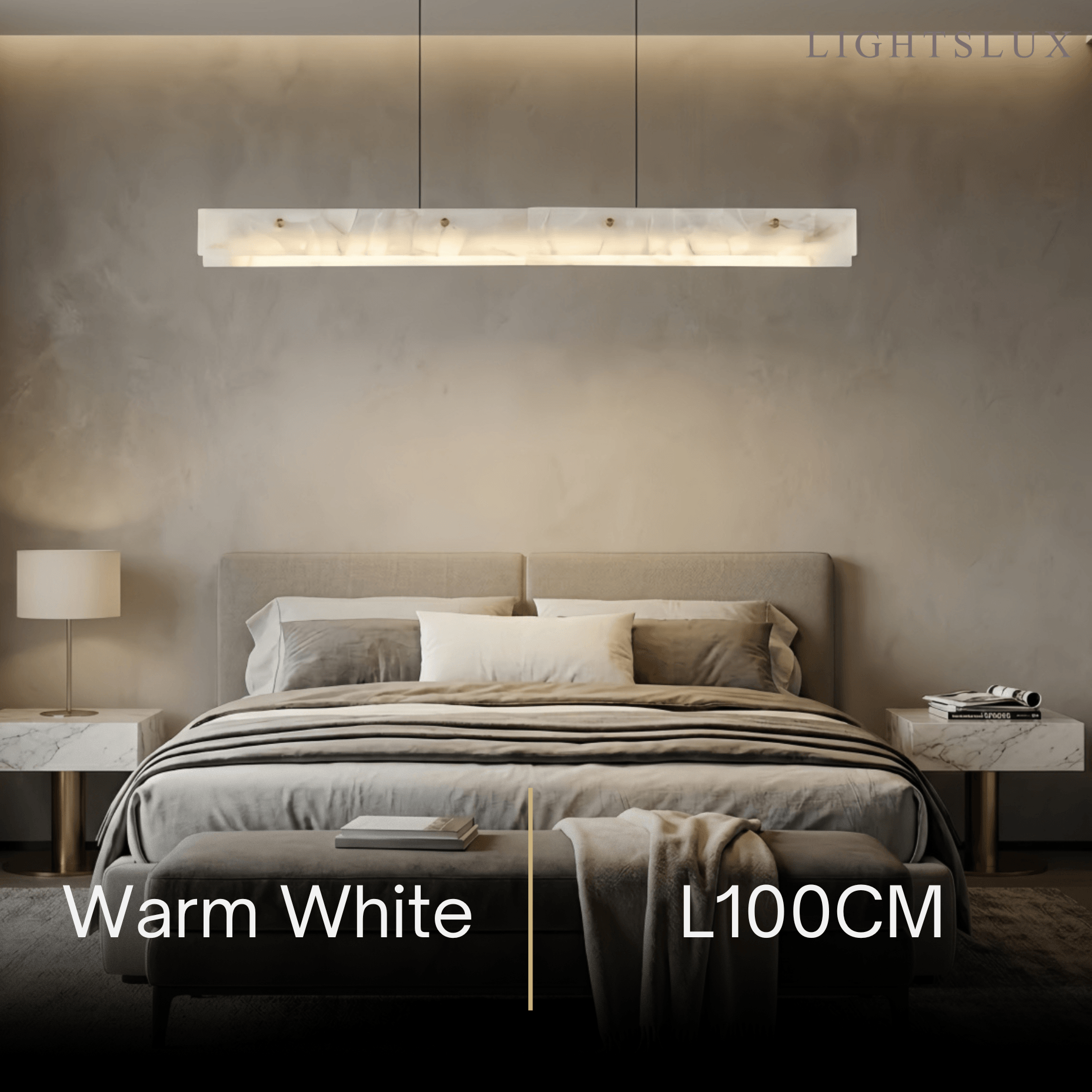 Modern Alabaster Linear Pendant Light – White for Kitchen Island and Dining Room - Flindria