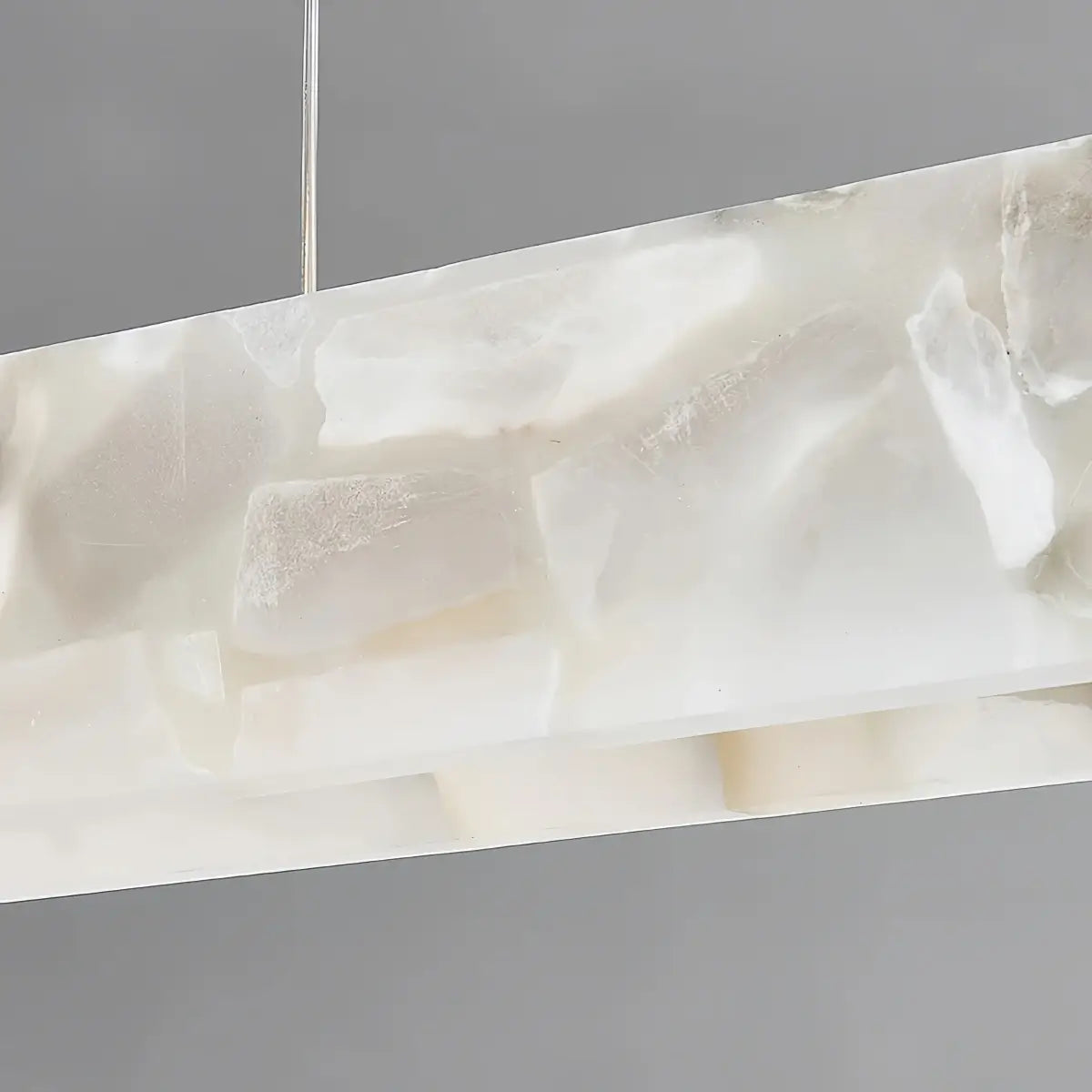 Modern Alabaster Linear Pendant Light – White for Kitchen Island and Dining Room - Flindria