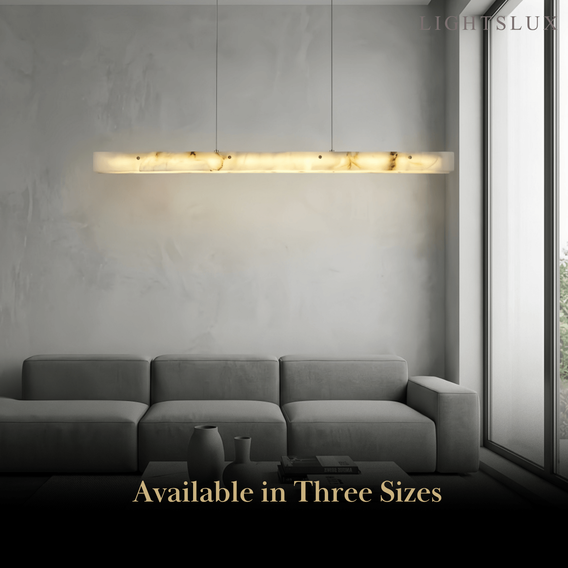 Modern Alabaster Linear Pendant Light – White for Kitchen Island and Dining Room - Flindria
