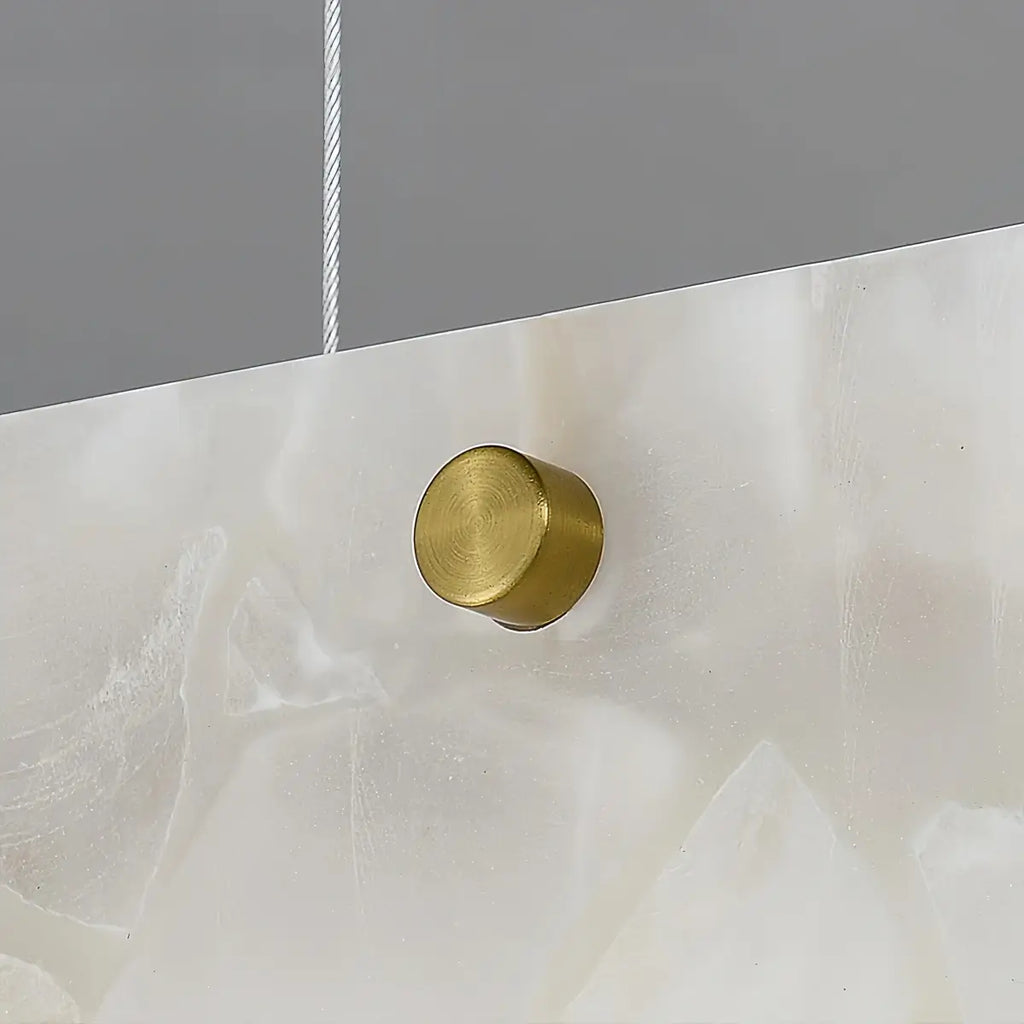 Modern Alabaster Linear Pendant Light – White for Kitchen Island and Dining Room - Flindria