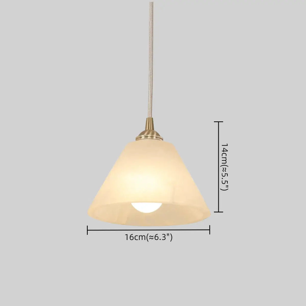 Minimalist Alabaster Pendant Light – White and Brass for Bedroom, Dining Room, Entryway - Flindria
