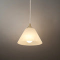 Minimalist Alabaster Pendant Light – White and Brass for Bedroom, Dining Room, Entryway - Flindria