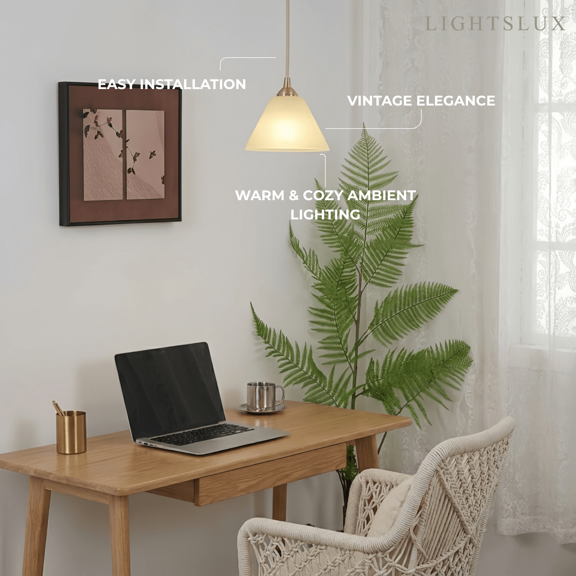 Minimalist Alabaster Pendant Light – White and Brass for Bedroom, Dining Room, Entryway - Flindria