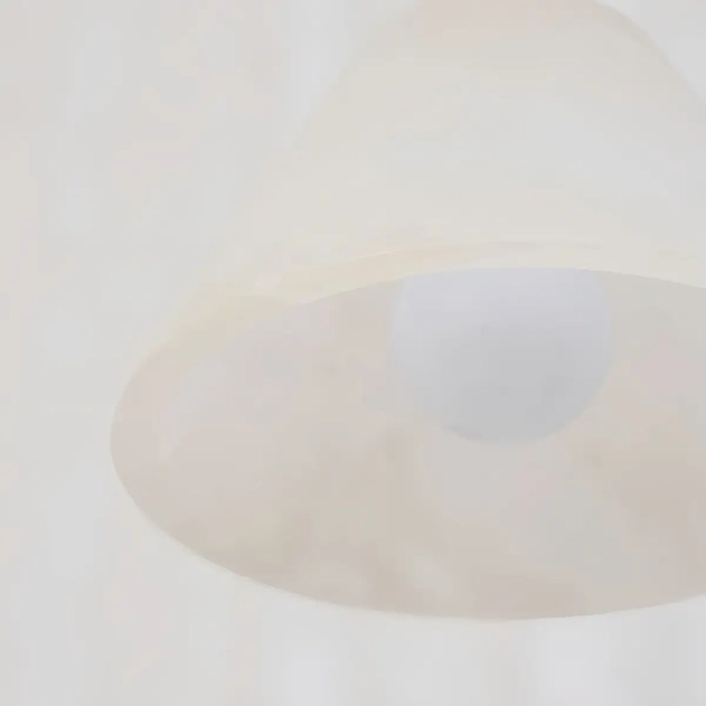 Minimalist Alabaster Pendant Light – White and Brass for Bedroom, Dining Room, Entryway - Flindria